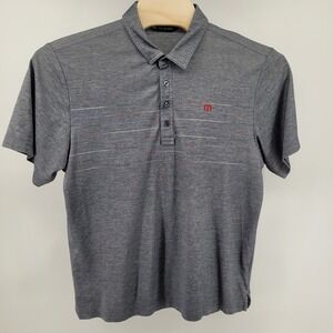 Travis Mathew Polo Shirt Mens XL Gray Golf Casual Pima Cotton Blend Logo
